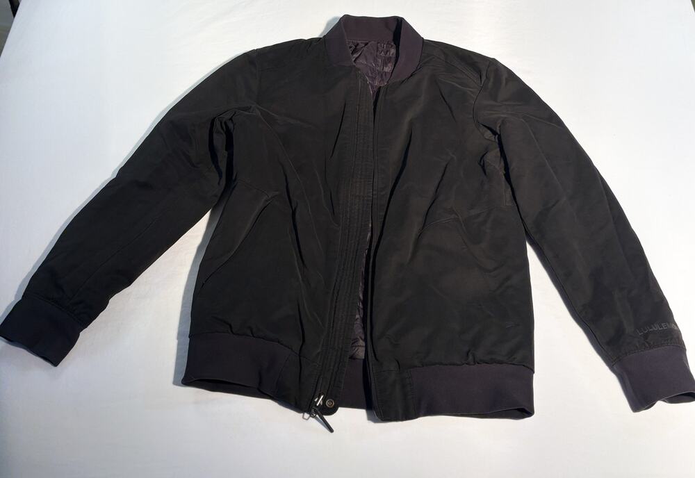 Lululemon Black Bomber Jacket Quilted Lined  Womens Athletic Coat